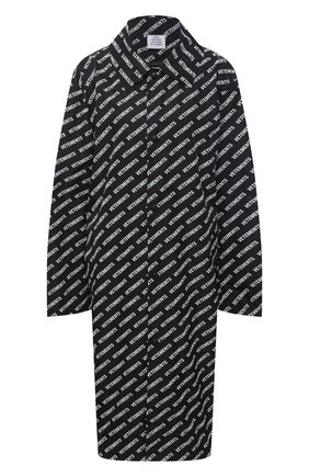 Женский плащ VETEMENTS черного цвета по цене 126500 руб., арт. UE51C0200B 2603/W | Фото 1 Женский плащ VETEMENTS черного цвета, арт. UE51C0200B 2603/W | Фото 1