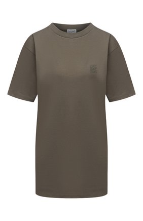 Женская хлопковая футболка LOEWE хаки цвета по цене 24800 руб., арт. S359333XBW | Фото 1 Женская хлопковая футболка LOEWE хаки цвета, арт. S359333XBW | Фото 1