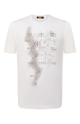 Мужская хлопковая футболка ZILLI белого цвета по цене 47250 руб., арт. MBU-NT300-PIED1/MC01 | Фото 1 Мужская хлопковая футболка ZILLI белого цвета, арт. MBU-NT300-PIED1/MC01 | Фото 1 (Материал внешний: Хлопок; Стили: Кэжуэл; Длина (для топов): Стандартные; Рукава: Короткие; Принт: С принтом; Региональные ограничения белый список (Axapta Mercury): RU)
