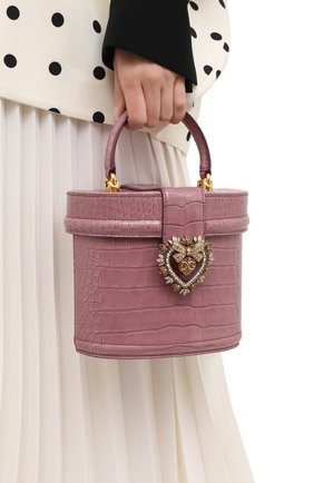 Женская сумка devotion из кожи аллигатора DOLCE & GABBANA темно-розового цвета по цене 1375000 руб., арт. BB6800/B2DE5/AMIS | Фото 2 Женская сумка devotion из кожи аллигатора DOLCE & GABBANA темно-розового цвета, арт. BB6800/B2DE5/AMIS | Фото 2 (Размер: mini; Ремень/цепочка: На ремешке; Сумки-технические: Сумки через плечо, Сумки top-handle)