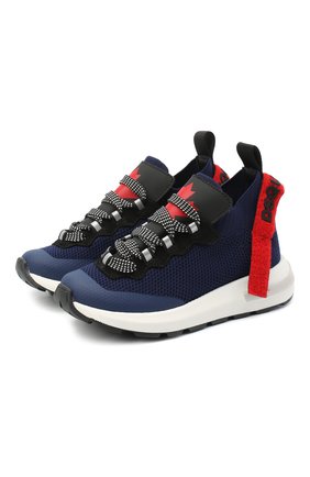 Детские кроссовки DSQUARED2 синего цвета по цене 39600 руб., арт. 67052/T0MAIA/CR0STA/SCUBA/28-35 | Фото 1 Детские кроссовки DSQUARED2 синего цвета, арт. 67052/T0MAIA/CR0STA/SCUBA/28-35 | Фото 1 (Материал внутренний: Натуральная кожа; Материал внешний: Текстиль; Стили: Гранж; Региональные ограничения белый список (Axapta Mercury): RU)