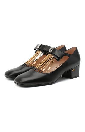 Женские кожаные туфли GUCCI черного цвета по цене 90800 руб., арт. 637134/DMBT0 | Фото 1 Женские кожаные туфли GUCCI черного цвета, арт. 637134/DMBT0 | Фото 1