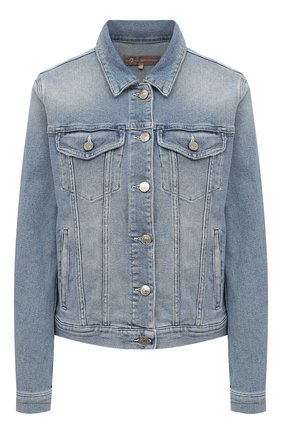Женская джинсовая куртка 7 FOR ALL MANKIND голубого цвета по цене 25150 руб., арт. JSCM1200LS | Фото 1 Женская джинсовая куртка 7 FOR ALL MANKIND голубого цвета, арт. JSCM1200LS | Фото 1