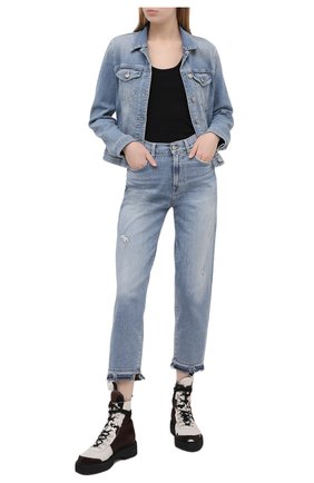 Женские джинсы 7 FOR ALL MANKIND голубого цвета по цене 23050 руб., арт. JSA71200SD | Фото 2 Женские джинсы 7 FOR ALL MANKIND голубого цвета, арт. JSA71200SD | Фото 2