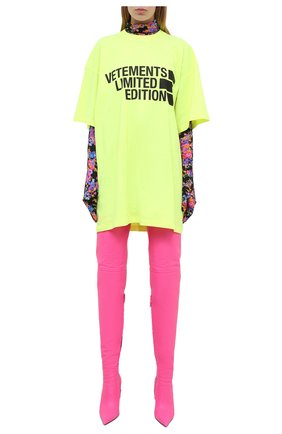 Женская хлопковая футболка VETEMENTS желтого цвета по цене 36000 руб., арт. UE51TR810Y 1611/W | Фото 2 Женская хлопковая футболка VETEMENTS желтого цвета, арт. UE51TR810Y 1611/W | Фото 2