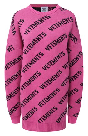Женский свитер из хлопка и кашемира VETEMENTS фуксия цвета по цене 72600 руб., арт. UE51KN200P 1399/W | Фото 1 Женский свитер из хлопка и кашемира VETEMENTS фуксия цвета, арт. UE51KN200P 1399/W | Фото 1