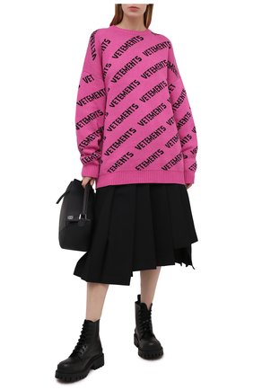 Женский свитер из хлопка и кашемира VETEMENTS фуксия цвета по цене 72600 руб., арт. UE51KN200P 1399/W | Фото 2 Женский свитер из хлопка и кашемира VETEMENTS фуксия цвета, арт. UE51KN200P 1399/W | Фото 2