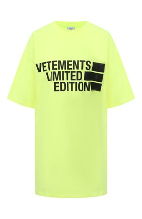 Мужская хлопковая футболка VETEMENTS светло-зеленого цвета по цене 37600 руб., арт. UE51TR810Y 1611/M | Фото 1 Мужская хлопковая футболка VETEMENTS светло-зеленого цвета, арт. UE51TR810Y 1611/M | Фото 1