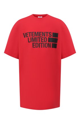 Мужская хлопковая футболка VETEMENTS красного цвета по цене 37600 руб., арт. UE51TR810R 1611/M | Фото 1 Мужская хлопковая футболка VETEMENTS красного цвета, арт. UE51TR810R 1611/M | Фото 1