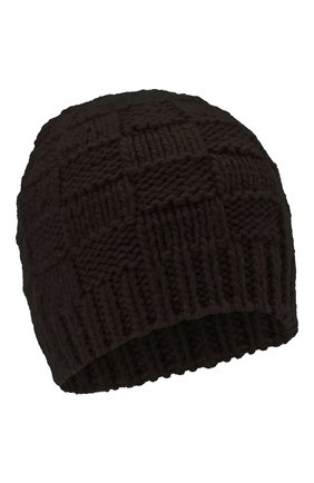 Женская шерстяная шапка BOTTEGA VENETA темно-коричневого цвета, арт. 653591/3V206 | Фото 1 (Материал: Шерсть, Текстиль; Региональные ограничения белый список (Axapta Mercury): RU)