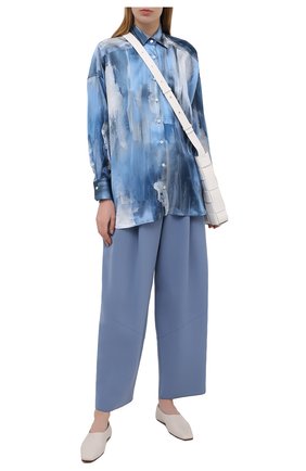 Женские шелковые брюки GIORGIO ARMANI синего цвета по цене 153000 руб., арт. 1SHPP0G4/T0010 | Фото 2 Женские шелковые брюки GIORGIO ARMANI синего цвета, арт. 1SHPP0G4/T0010 | Фото 2
