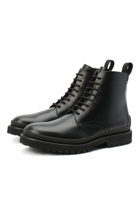 Мужские кожаные ботинки HUGO черного цвета, арт. 50445842 | Фото 1 (Материал внутренний: Текстиль; Подошва: Плоская; Мужское Кросс-КТ: Ботинки-обувь; Материал внешний: Кожа; Материал утеплителя: Без утеплителя)