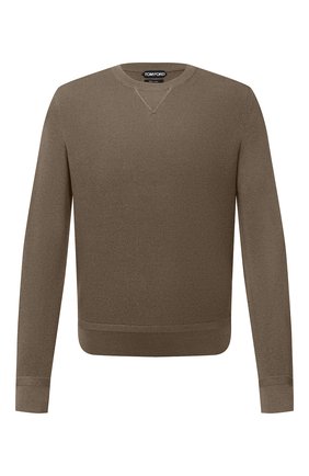 Мужской джемпер из хлопка и вискозы TOM FORD хаки цвета по цене 89450 руб., арт. BWD95/TFK110 | Фото 1 Мужской джемпер из хлопка и вискозы TOM FORD хаки цвета, арт. BWD95/TFK110 | Фото 1