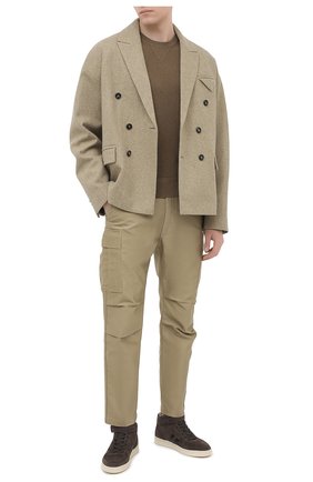 Мужской джемпер из хлопка и вискозы TOM FORD хаки цвета по цене 89450 руб., арт. BWD95/TFK110 | Фото 2 Мужской джемпер из хлопка и вискозы TOM FORD хаки цвета, арт. BWD95/TFK110 | Фото 2