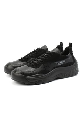 Мужские кожаные кроссовки gumboy valentino garavani VALENTINO черного цвета по цене 49950 руб., арт. VY2S0B17/AAI | Фото 1 Мужские кожаные кроссовки gumboy valentino garavani VALENTINO черного цвета, арт. VY2S0B17/AAI | Фото 1