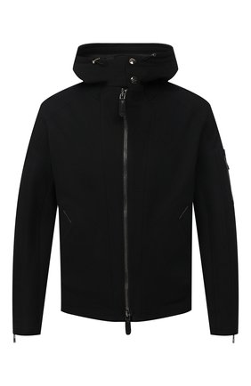 Мужская куртка GIORGIO ARMANI черного цвета, арт. 1SG0B04N/T02I6 | Фото 1 (Стили: Кэжуэл; Длина (верхняя одежда): Короткие; Материал внешний: Синтетический материал; Рукава: Длинные; Кросс-КТ: Куртка, Ветровка)