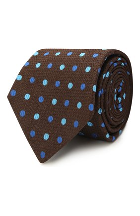 Мужской шелковый галстук KITON коричневого цвета, арт. UCRVKLC06G23 | Фото 1 (Материал: Текстиль, Шелк; Принт: С принтом; Региональные ограничения белый список (Axapta Mercury): RU)
