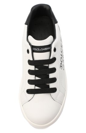 Мужского кожаные кеды DOLCE & GABBANA белого цвета, арт. D10806/AB271/24-28 | Фото 4 (Мальчики Кросс-КТ: Обувь-низкие; Региональные ограничения белый список (Axapta Mercury): RU)