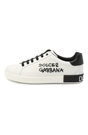 Детские кожаные кеды DOLCE & GABBANA белого цвета по цене 29150 руб., арт. D10806/AB271/37-39 | Фото 2 Детские кожаные кеды DOLCE & GABBANA белого цвета, арт. D10806/AB271/37-39 | Фото 2