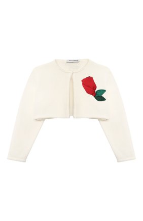 Детский шерстяное болеро DOLCE & GABBANA белого цвета по цене 39400 руб., арт. L2KWD2/JAV70 | Фото 1 Детский шерстяное болеро DOLCE & GABBANA белого цвета, арт. L2KWD2/JAV70 | Фото 1 (Рукава: Длинные; Материал внешний: Шерсть; Региональные ограничения белый список (Axapta Mercury): RU; Кросс-КТ НВ: Болеро; Ростовка одежда: 12 мес | 80 см, 18 мес | 86 см, 24 мес | 92 см, 9 мес | 74 см)