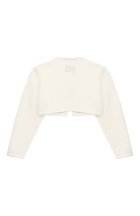 Детский шерстяное болеро DOLCE & GABBANA белого цвета по цене 39400 руб., арт. L2KWD2/JAV70 | Фото 2 Детский шерстяное болеро DOLCE & GABBANA белого цвета, арт. L2KWD2/JAV70 | Фото 2 (Рукава: Длинные; Материал внешний: Шерсть; Региональные ограничения белый список (Axapta Mercury): RU; Кросс-КТ НВ: Болеро; Ростовка одежда: 12 мес | 80 см, 18 мес | 86 см, 24 мес | 92 см, 9 мес | 74 см)