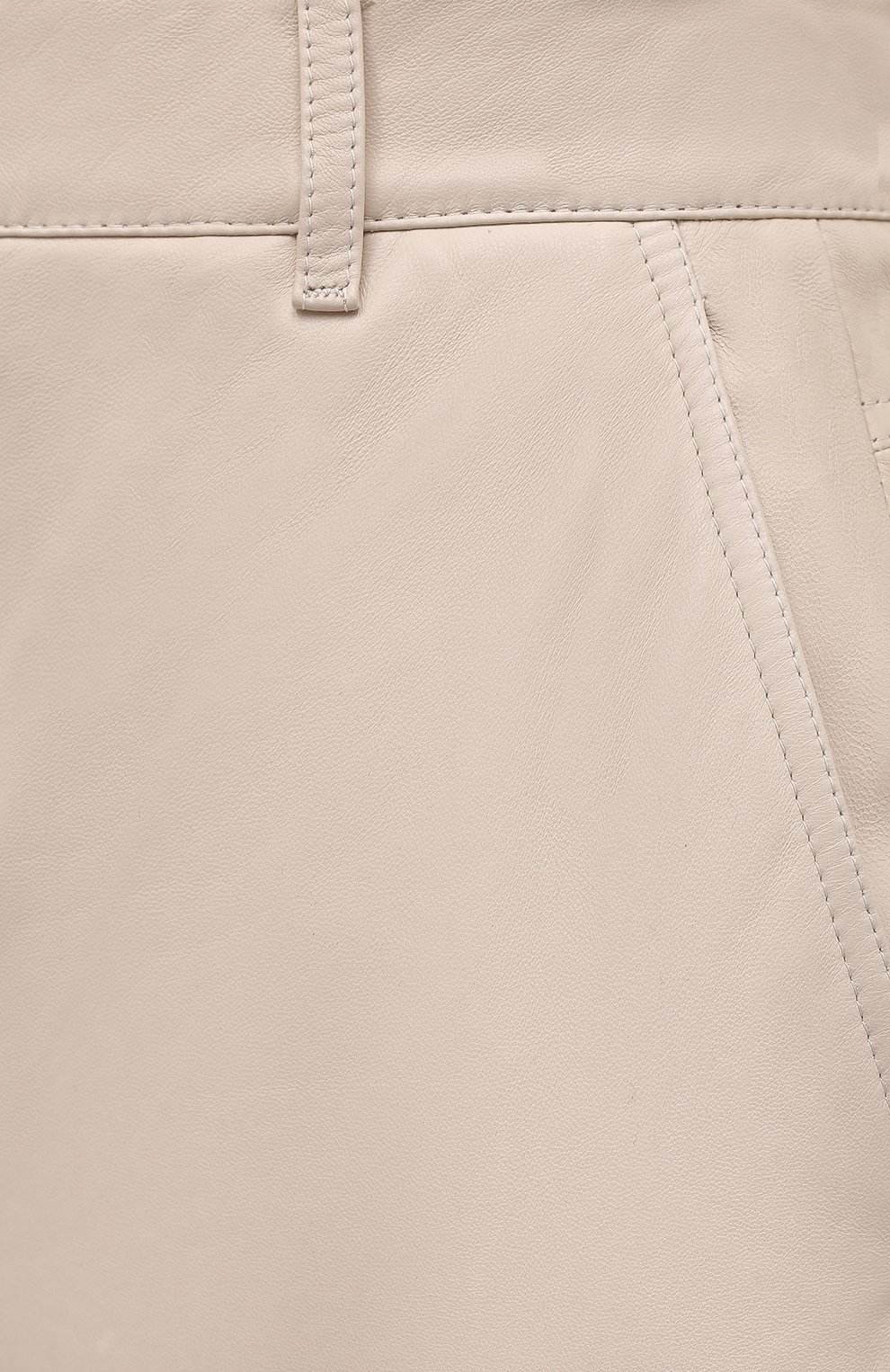 Женские кожаные брюки BRUNELLO CUCINELLI кремвого цвета, арт. M0TANP7425 | Фото 5 (Силуэт Ж (брюки и джинсы): Широкие; Стили: Гламурный; Женское Кросс-КТ: Брюки-одежда, Кожаные брюки; Региональные ограничения белый список (Axapta Mercury): RU; Материал подклада: Синтетический материал; Материал внешний: Натуральная кожа; Длина (брюки, джинсы): Укороченные)