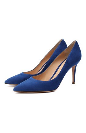 Женские замшевые туфли gianvito 85 GIANVITO ROSSI синего цвета по цене 53900 руб., арт. G24580.85RIC.CAMHAWA | Фото 1 Женские замшевые туфли gianvito 85 GIANVITO ROSSI синего цвета, арт. G24580.85RIC.CAMHAWA | Фото 1