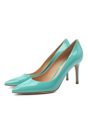 Женские кожаные туфли gianvito 85 GIANVITO ROSSI бирюзового цвета по цене 53900 руб., арт. G24580.85RIC.VERMALE | Фото 1 Женские кожаные туфли gianvito 85 GIANVITO ROSSI бирюзового цвета, арт. G24580.85RIC.VERMALE | Фото 1
