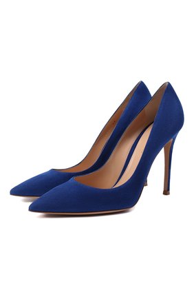 Женские замшевые туфли gianvito 105 GIANVITO ROSSI синего цвета по цене 53900 руб., арт. G28470.15RIC.CAMHAWA | Фото 1 Женские замшевые туфли gianvito 105 GIANVITO ROSSI синего цвета, арт. G28470.15RIC.CAMHAWA | Фото 1