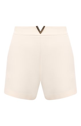 Женские шорты из шерсти и шелка VALENTINO кремвого цвета по цене 79750 руб., арт. VB3RF1M01CF | Фото 1 Женские шорты из шерсти и шелка VALENTINO кремвого цвета, арт. VB3RF1M01CF | Фото 1