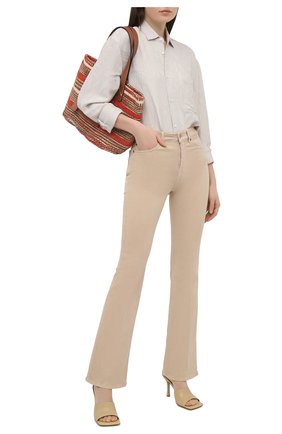 Женские джинсы 7 FOR ALL MANKIND бежевого цвета по цене 22300 руб., арт. JSQNV500SA | Фото 2 Женские джинсы 7 FOR ALL MANKIND бежевого цвета, арт. JSQNV500SA | Фото 2