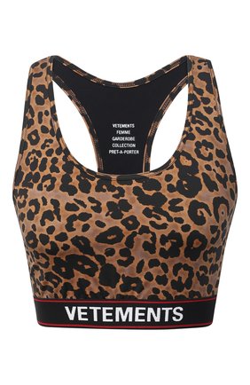 Женский топ VETEMENTS леопардового цвета по цене 24600 руб., арт. WE51T0100L 1332/LE0PARD | Фото 1 Женский топ VETEMENTS леопардового цвета, арт. WE51T0100L 1332/LE0PARD | Фото 1