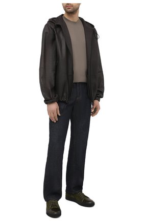 Мужские замшевые кеды LANVIN хаки цвета по цене 37450 руб., арт. FM-SKDBB1-VEWE-P21 | Фото 2 Мужские замшевые кеды LANVIN хаки цвета, арт. FM-SKDBB1-VEWE-P21 | Фото 2