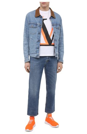 Мужские текстильные кроссовки KITON оранжевого цвета по цене 46100 руб., арт. USSFITSN00809 | Фото 2 Мужские текстильные кроссовки KITON оранжевого цвета, арт. USSFITSN00809 | Фото 2