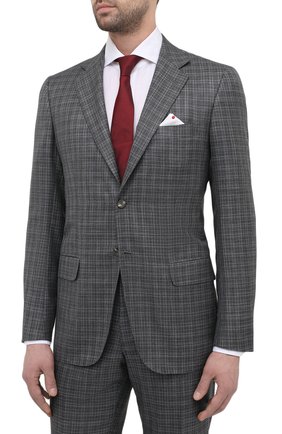 Мужской костюм из кашемира и шелка KITON серого цвета по цене 860500 руб., арт. UA81K06T12 | Фото 2 Мужской костюм из кашемира и шелка KITON серого цвета, арт. UA81K06T12 | Фото 2