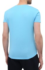 Мужская хлопковая футболка ORLEBAR BROWN голубого цвета, арт. 273286 | Фото 4 (Кросс-КТ: домашняя �одежда; Рукава: Короткие; Длина (для топов): Стандартные; Материал внешний: Хлопок; Мужское Кросс-КТ: Футболка-белье)