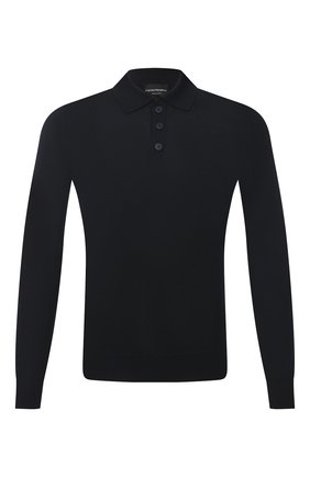 Мужское шерстяное поло EMPORIO ARMANI темно-синего цвета по цене 26800 руб., арт. 8N1F43/1M67Z | Фото 1 Мужское шерстяное поло EMPORIO ARMANI темно-синего цвета, арт. 8N1F43/1M67Z | Фото 1