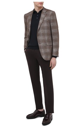 Мужское шерстяное поло EMPORIO ARMANI темно-синего цвета по цене 26800 руб., арт. 8N1F43/1M67Z | Фото 2 Мужское шерстяное поло EMPORIO ARMANI темно-синего цвета, арт. 8N1F43/1M67Z | Фото 2