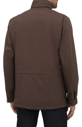 Мужская куртка traveller LORO PIANA коричневого цвета, арт. FAI1437 | Фото 4 (Кросс-КТ: Куртка, Ветровка; Материал утеплителя: Шерсть; Рукава: Длинные; Длина (верхняя одежда): До середины бедра; Материал внешний: Синтетический материал; Региональные ограничения белый список (Axapta Mercury): RU; Стили: Кэжуэл)
