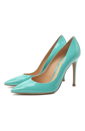 Женские кожаные туфли gianvito 105 GIANVITO ROSSI бирюзового цвета по цене 53900 руб., арт. G28470.15RIC.VERMALE | Фото 1 Женские кожаные туфли gianvito 105 GIANVITO ROSSI бирюзового цвета, арт. G28470.15RIC.VERMALE | Фото 1