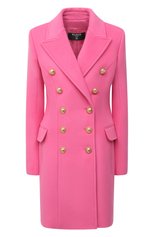 Женское шерстяное пальто BALMAIN розового цвета, арт. VF19572/W006 | Фото 1 (Материал внешний: Шерсть; Рукава: Длинные; Стили: Гламурный; Длина (верхняя одежда): До середины бедра; Региональные ограничения белый список (Axapta Mercury): RU; Материал подклада: Вискоза; 1-2-бортные: Двубортные)
