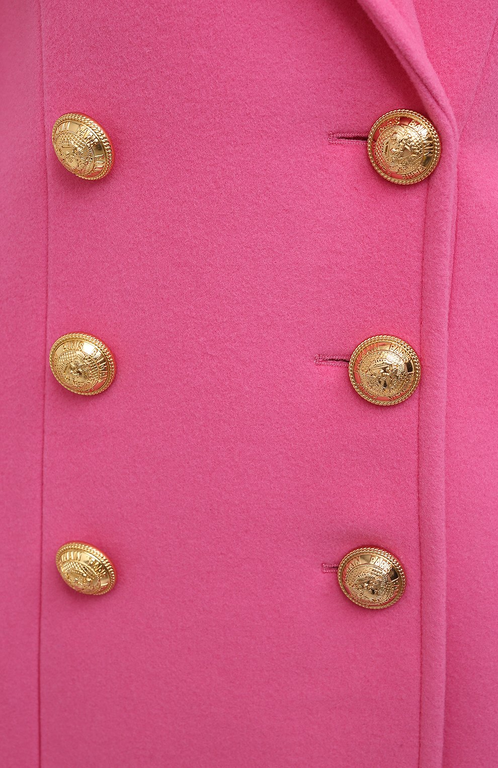 Женское шерстяное пальто BALMAIN розового цвета, арт. VF19572/W006 | Фото 5 (Материал внешний: Шерсть; Рукава: Длинные; Стили: Гламурный; Длина (верхняя одежда): До середины бедра; Региональные ограничения белый список (Axapta Mercury): RU; Материал подклада: Вискоза; 1-2-бортные: Двубортные)