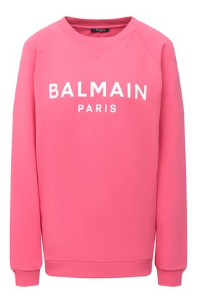 Женский хлопковый свитшот BALMAIN розового цвета по цене 46100 руб., арт. VF13691/B002 | Фото 1 Женский хлопковый свитшот BALMAIN розового цвета, арт. VF13691/B002 | Фото 1