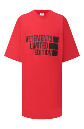 Женская хлопковая футболка VETEMENTS красного цвета по цене 36000 руб., арт. UE51TR810R 1611/W | Фото 1 Женская хлопковая футболка VETEMENTS красного цвета, арт. UE51TR810R 1611/W | Фото 1
