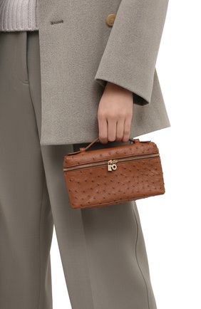 Женский клатч extra pocket l19 LORO PIANA коричневого цвета по цене 235500 руб., арт. FAL3240 | Фото 2 Женский клатч extra pocket l19 LORO PIANA коричневого цвета, арт. FAL3240 | Фото 2
