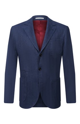 Мужской пиджак изо льна и шерсти BRUNELLO CUCINELLI синего цвета по цене 241500 руб., арт. MW4437BND | Фото 1 Мужской пиджак изо льна и шерсти BRUNELLO CUCINELLI синего цвета, арт. MW4437BND | Фото 1 (Пиджаки М: Приталенный; Рукава: Длинные; Случай: Коктейльный; Стили: Классический; Материал подклада: Купро; 1-2-бортные: Однобортные; Материал внешний: Лен; Длина (для топов): Стандартные)