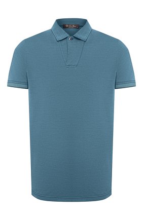 Мужское поло из хлопка и шелка LORO PIANA бирюзового цвета по цене 61350 руб., арт. FAL3407 | Фото 1 Мужское поло из хлопка и шелка LORO PIANA бирюзового цвета, арт. FAL3407 | Фото 1