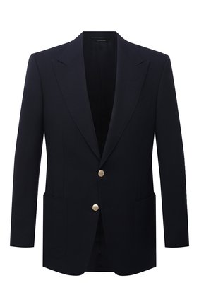Мужской пиджак TOM FORD темно-синего цвета по цене 369500 руб., арт. 950R30/11HA40 | Фото 1 Мужской пиджак TOM FORD темно-синего цвета, арт. 950R30/11HA40 | Фото 1 (Материал подклада: Шелк, Купро; Случай: Коктейльный; Материал внешний: Шерсть; Пиджаки М: Приталенный; Длина (для топов): Стандартные; Рукава: Длинные; 1-2-бортные: Однобортные; Стили: Классический; Региональные ограничения белый список (Axapta Mercury): RU)