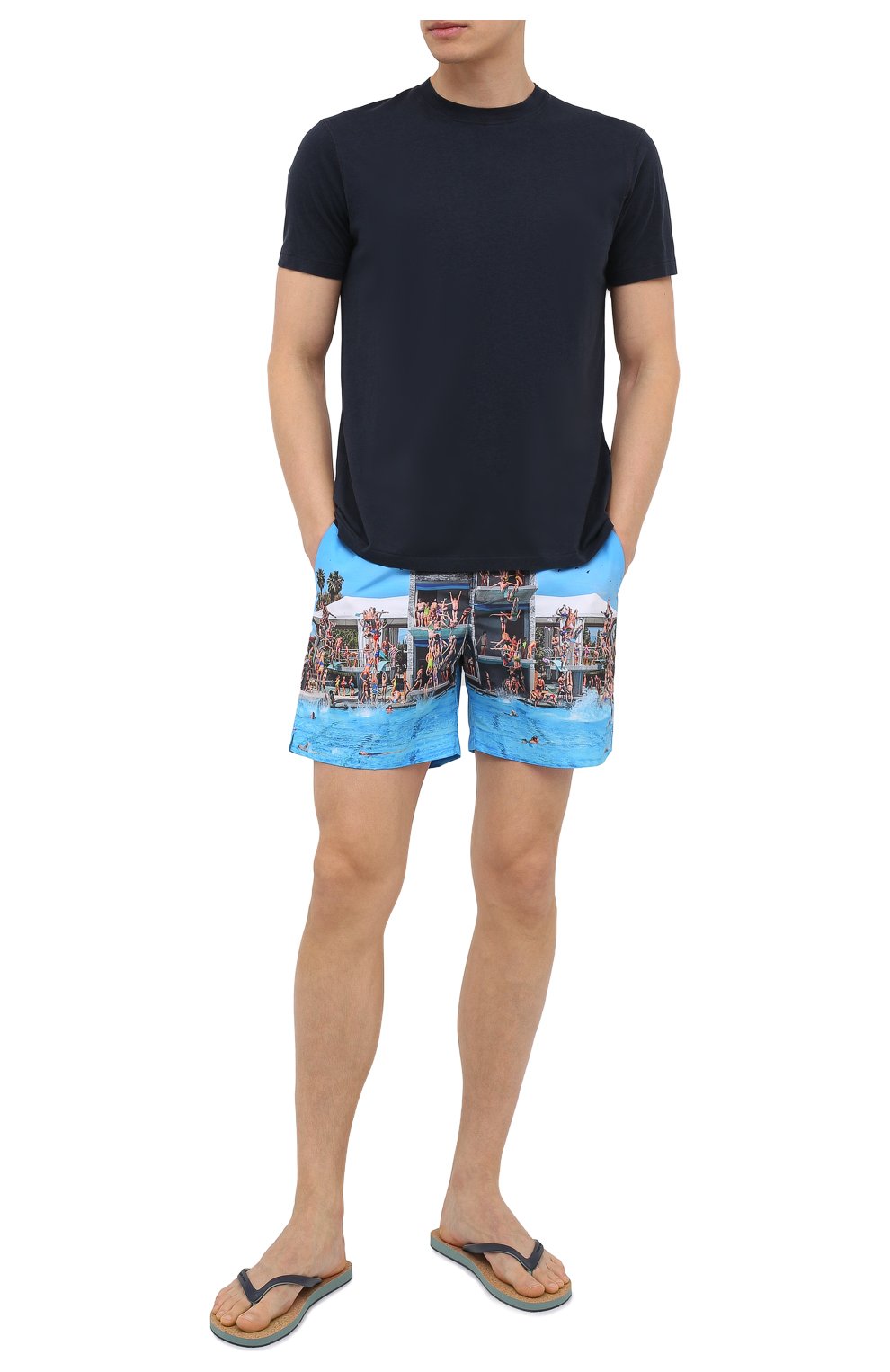Мужские плавки-шорты ORLEBAR BROWN разноцветного цвета, арт. 273242 | Фото 2 (Материал внешний: Синтетический материал; Принт: С принтом; Мужское Кросс-КТ: плавки-шорты)