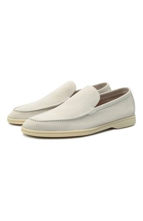 Мужские замшевые лоферы summer walk LORO PIANA белого цвета по цене 65150 руб., арт. FAE8124 | Фото 1 Мужские замшевые лоферы summer walk LORO PIANA белого цвета, арт. FAE8124 | Фото 1